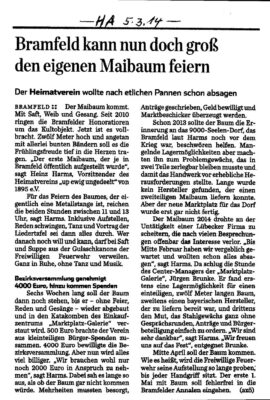 Ausschnitt aus dem Hamburger Abendblatt vom 5.3.2014